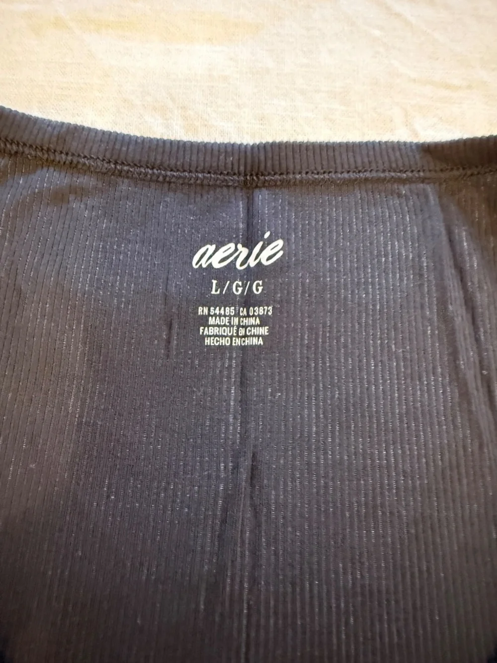 Brand New AERIE Black Ribbed Bodysuit - Size Large